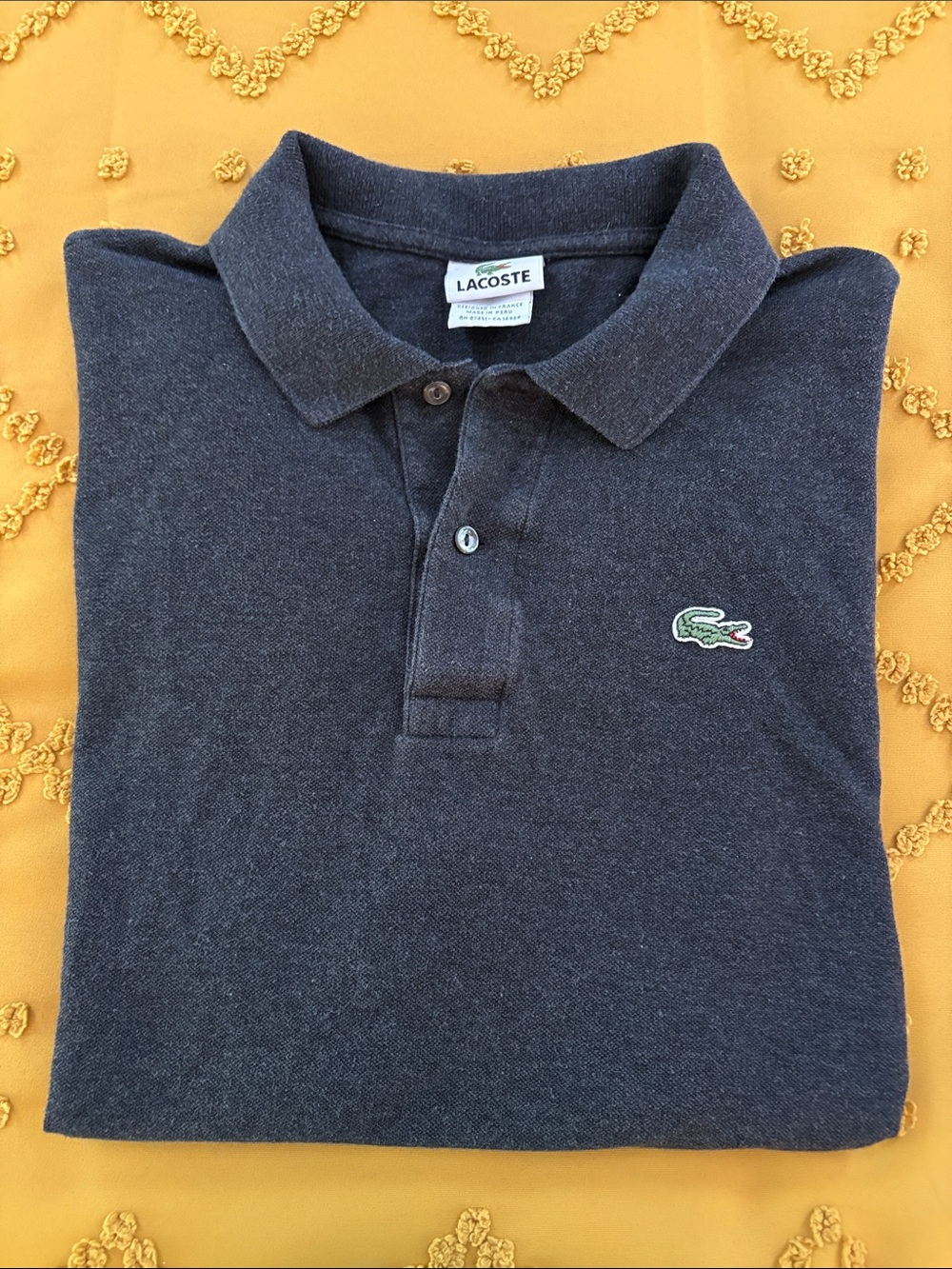 Lacoste Men's Dark Blue Short-Sleeve Piqué Polo